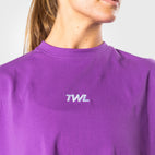 TWL - WOMEN'S OVERSIZED CROPPED T-SHIRT - IRIS/WHITE